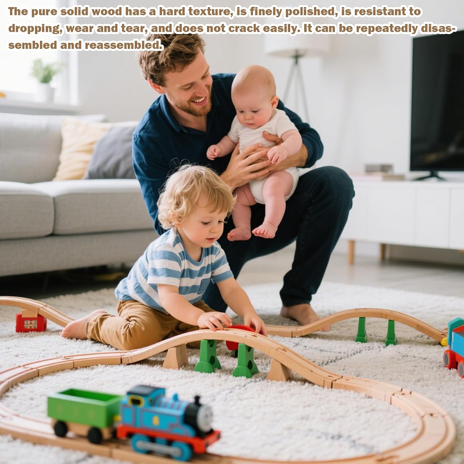 Pack of 10 Wooden Train Accessories, Wooden Brio Rails, Wooden Railway Rails, Rail Connector for Lego Toys, Train Connector, Reusable, Universal Connector Set, for Bridge Tracks Switches