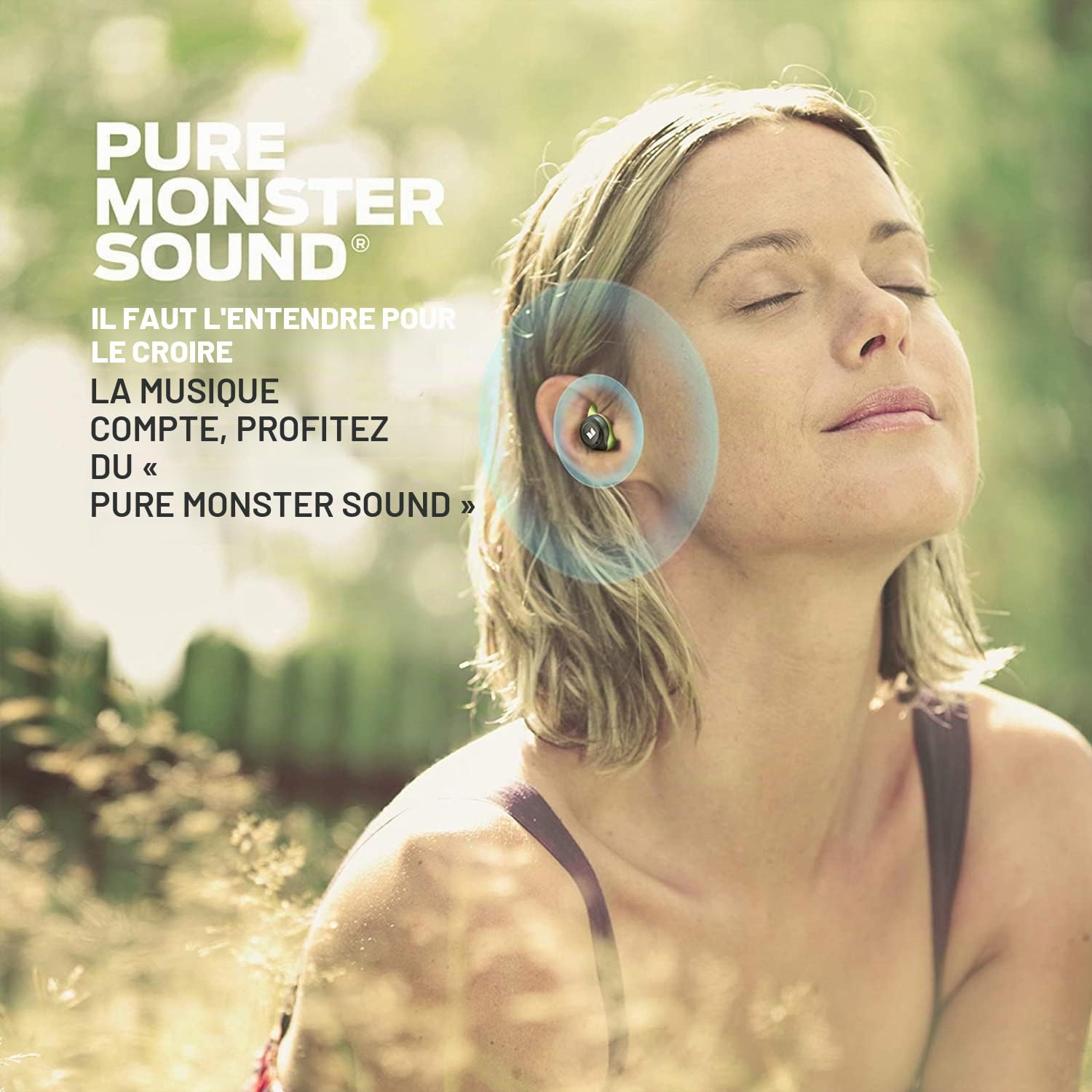 Monster - Champion Airlinks - Écouteurs sans Fil - Oreillettes Bluetooth Intra-Auriculaires - Réducteurs de Bruit - Résistent à l'eau - Batterie 2600 mAh - Jusqu'à 100 Heures d'Autonomie - Noir