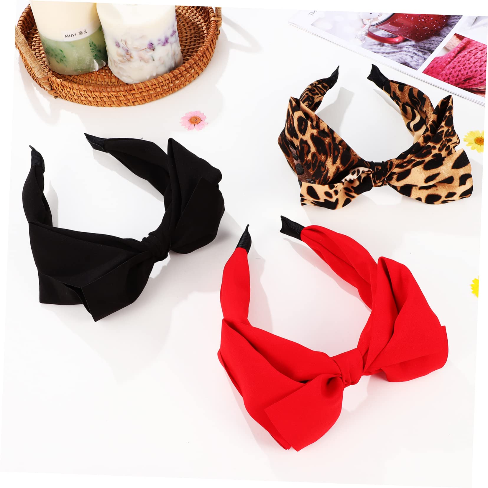 POPETPOP 9pezzi Fasce Eleganti Con Fiocco Per Accessori Moda Per Donne e Ragazze Per Uso Quotidiano e Occasioni Speciali Colori Maculato