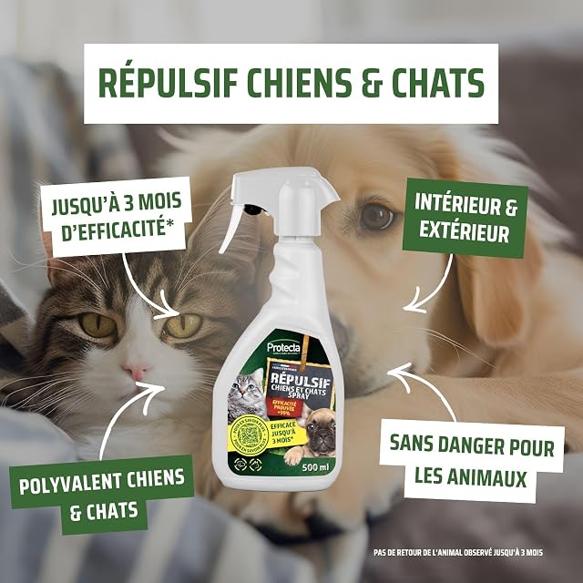 Foto 2 de 8 de Protecta - Spray repelente de gatos y perros 500 ml - Eficacia demostrada al 90% - Protección hasta 3 meses