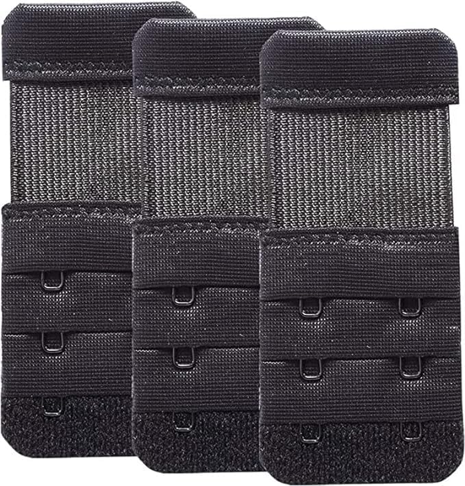 Bra Strap Extender, 2 Hook, Stretchy, Soft, Comfortable for Pregnancy or Weight Gain, 3 Pcs, Black Color-image-41