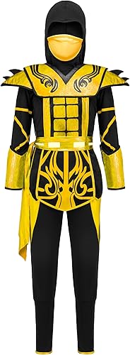 Miniatura 3 de Spooktacular Creations Disfraz de ninja para niños, disfraz de ninja con accesorios de ninja, juguetes para disfraz de Halloween