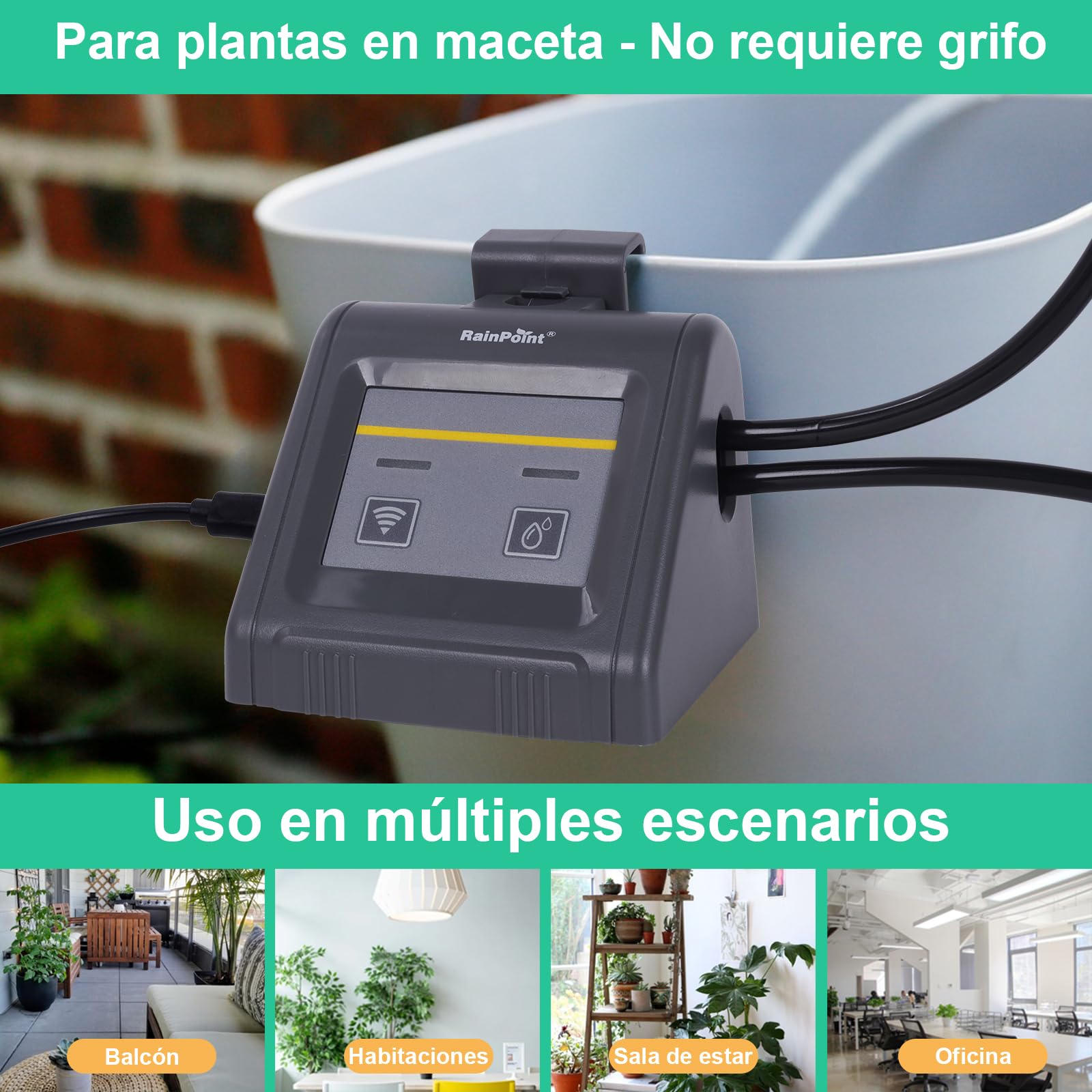 Sistema de Riego Automático WiFi para Plantas de Interior, Kits de Riego por Goteo para Equipos de Riego Automático Modo de Riego Automático/Manual/Retardado