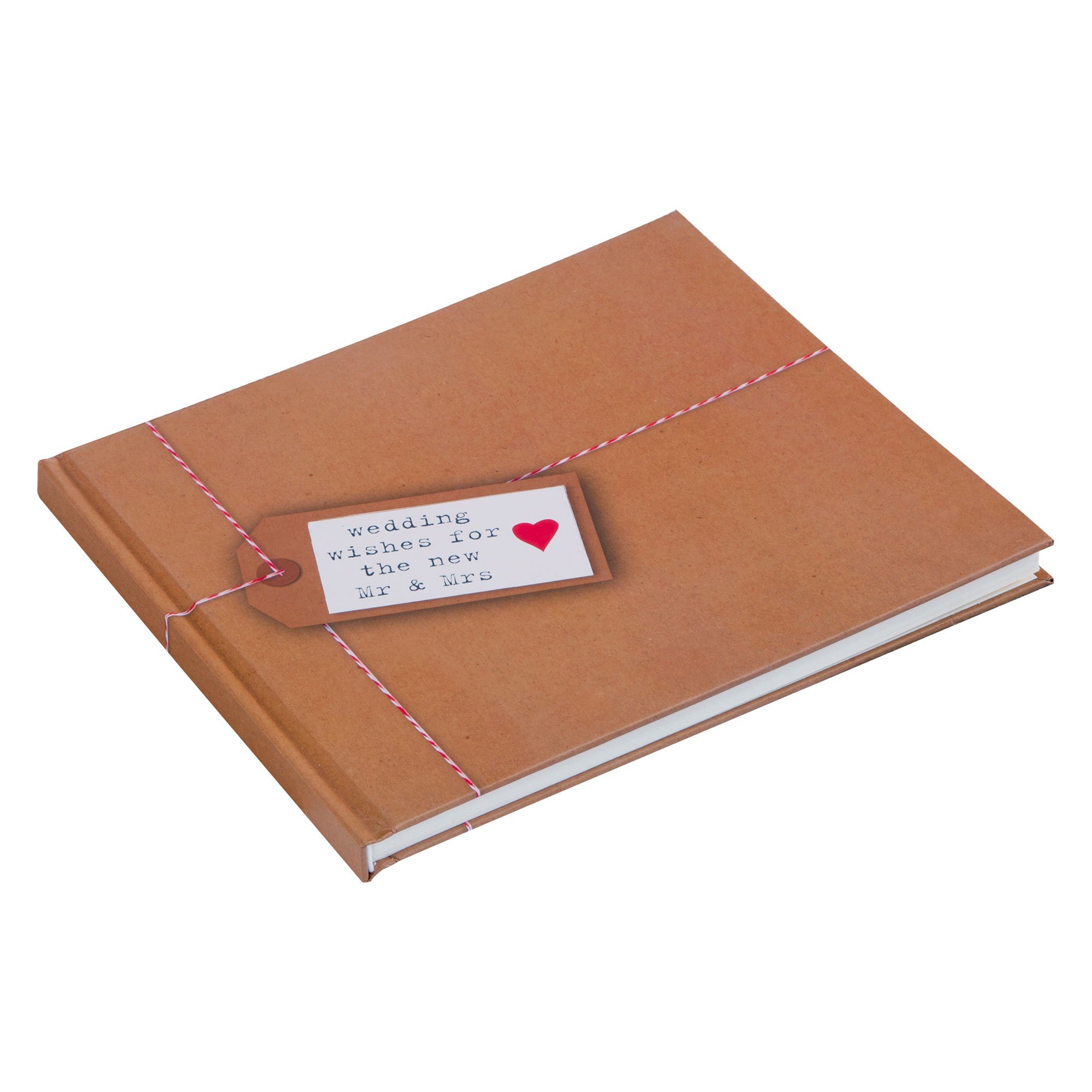 Neviti Just My Type – Libro Degli Ospiti Matrimonio In Carta Artigianale, Con Targhetta "Wedding Wishes"