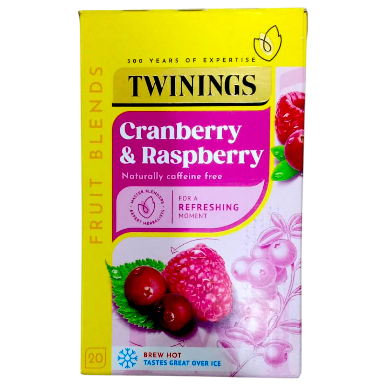 Twining Cranberry & Raspberry 40g (20 Tea Bags) Caffeine Free Herbal Tea Bags | Naturally Caffeine Free Fruit Infusion | Brew Hot or Over Ice | Premium British Tea-image-23