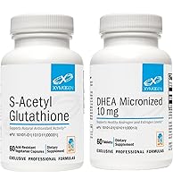 Vista 1 de XYMOGEN DHEA 10 mg (60 tabletas) + S acetil glutatión (60 cápsulas) paquete de 2 piezas - DHEA micronizado + suplemento de glutatión acetilado
