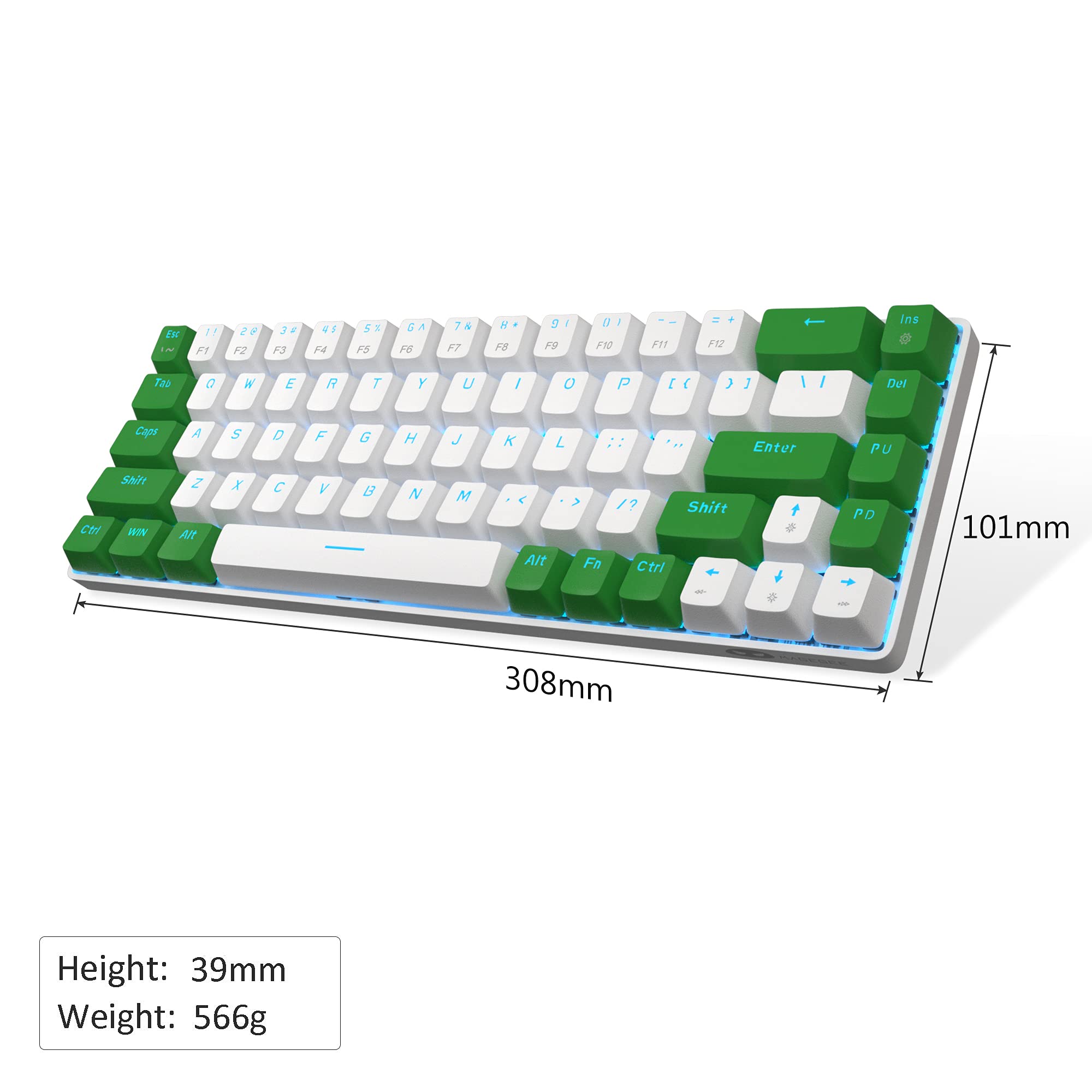 Portable 60 Mechanical Gaming Keyboard, MageGee MKBox LED Backlit