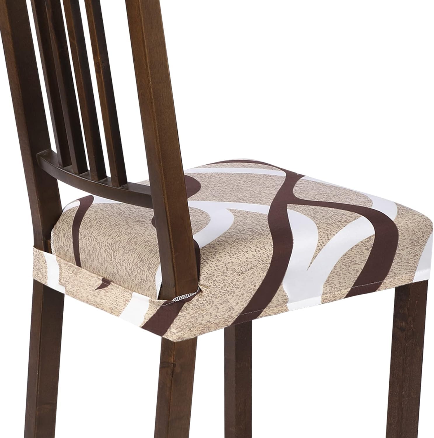 Dining Chair Covers Set of 6, Seat Cover Cushion Protector (Beige) — image 1
