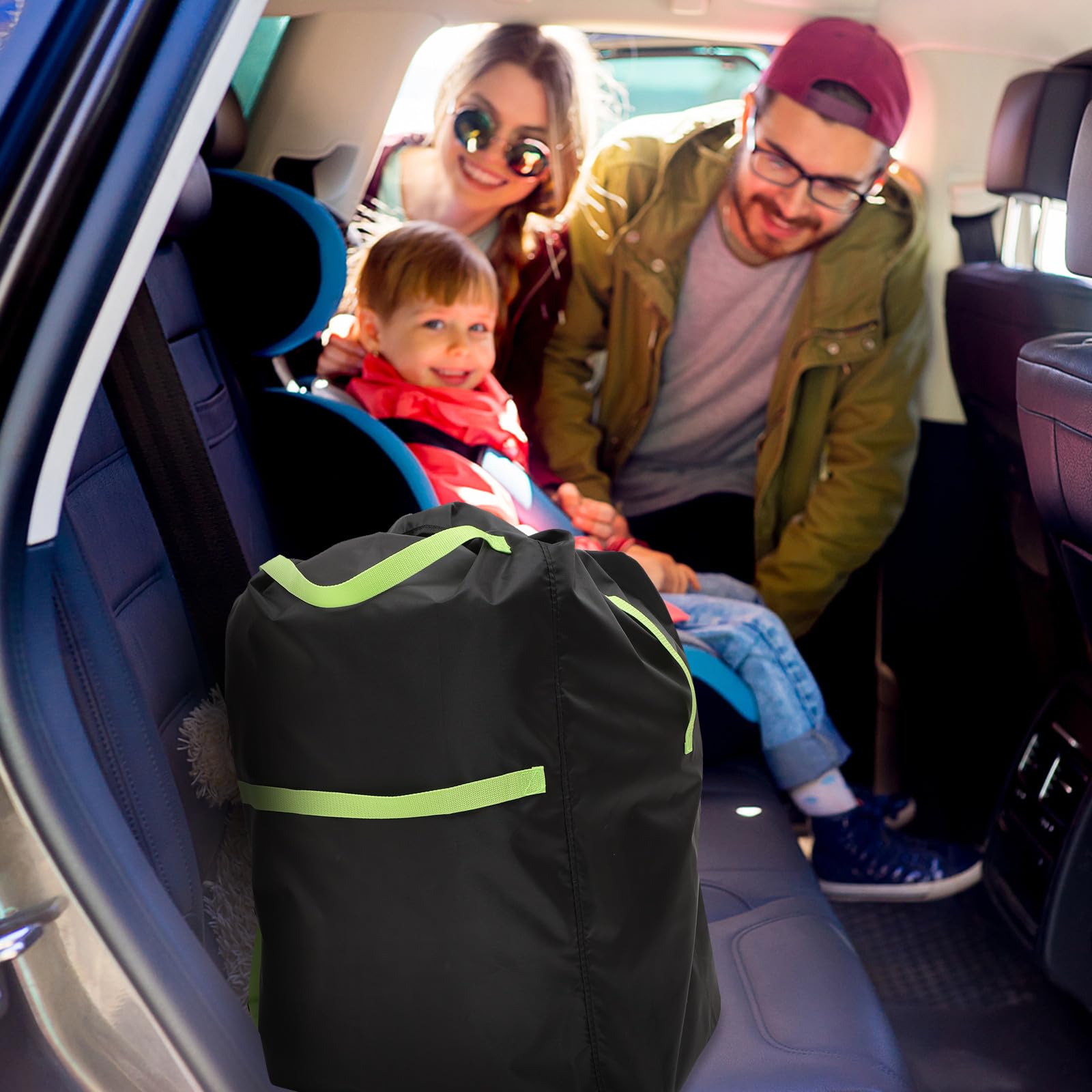 Leicht zu Reinigende Oxford Stoff Kinderwagen Tragetasche in Schwarz Große Tasche für Buggy Aufbewahrung Unterwegs und Gate Check