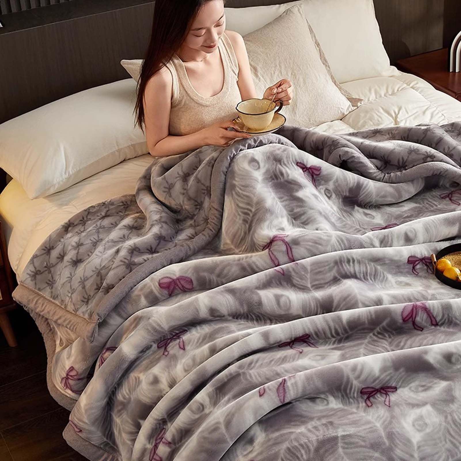 Manta De Felpa, Manta Suave, Manta Cálida – Manta para Cama Y Sofá con Tacto Aterciopelado, Calor Envolvente, Tela Transpirable Y Uso Versátil para Hogar, Descanso Diario