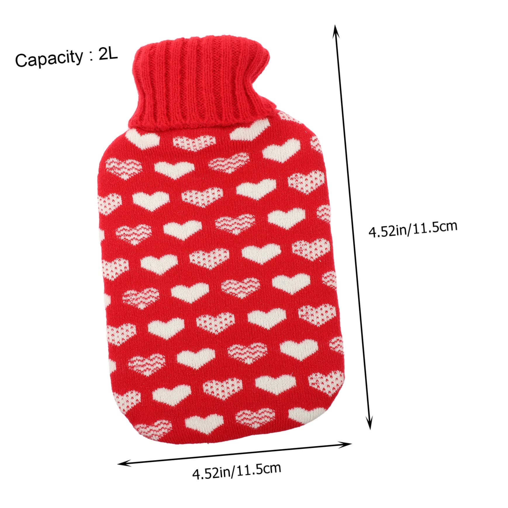 Ipetboom 1Set Hot Water Bottle with Cover Hot Water Bag Thick Portable Heating Pad for Muscle Relief Comfortable Hand Warmer for Home School and Office Use