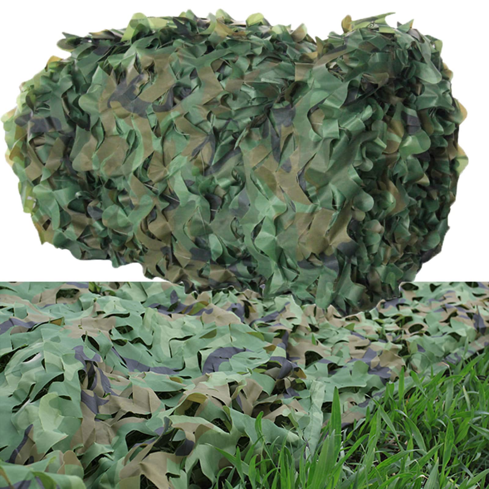 DSKJHI camouflagenet, 2 x 10 m, 3 x 6 m, 4 x 5 m, 3 x 4 5 x 6 m, camouflagenet voor jacht, militaire themadecoratie, outdoor, zonnescherm op de camping, camouflagenet op rol (7 x 13