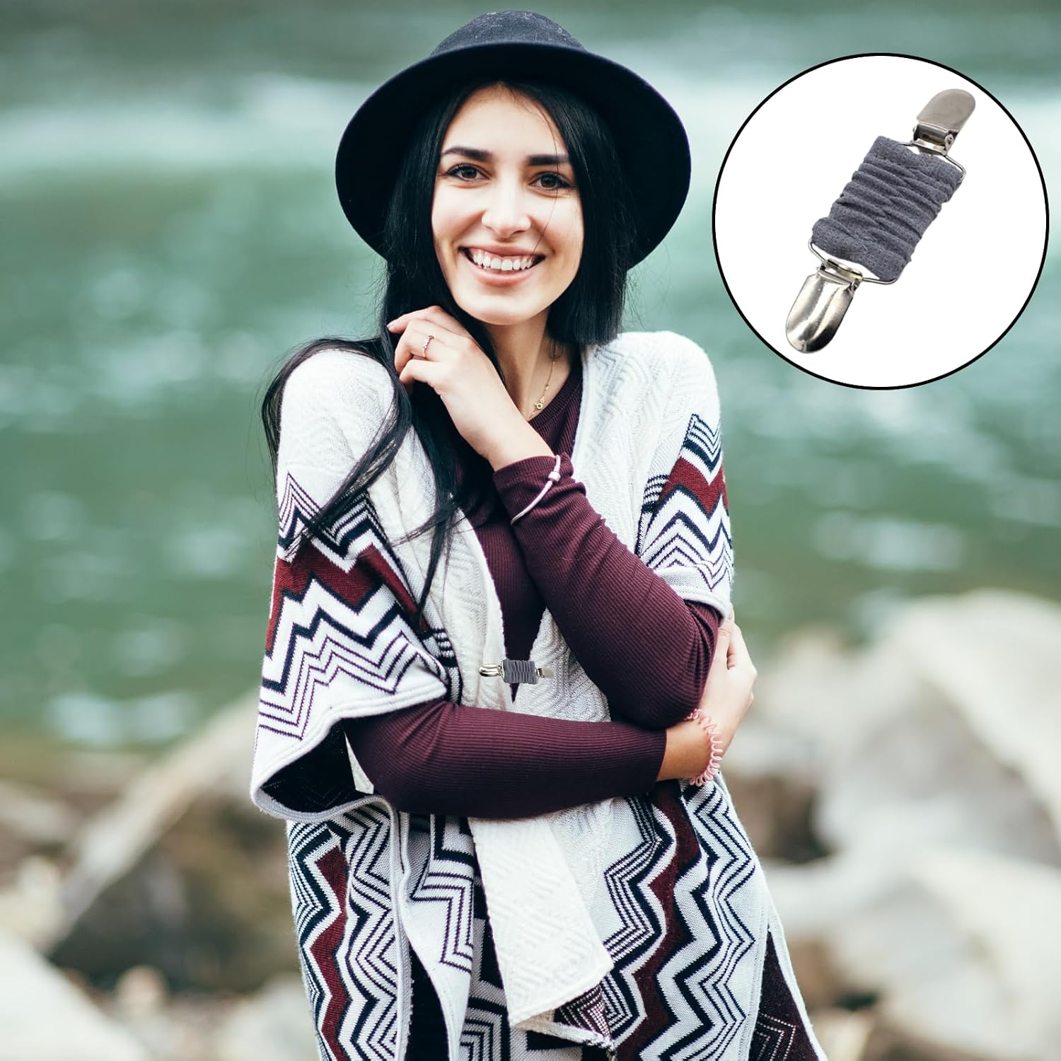 4 Pieces Cardigan Clips, Vintage Sweater Clip, Dress Clips, Women's Cardigan Clip, Safety Pins Brooches, Fixed Accessories Elastic Cardigan Clip Sweater Clip for Women, s, / image 5