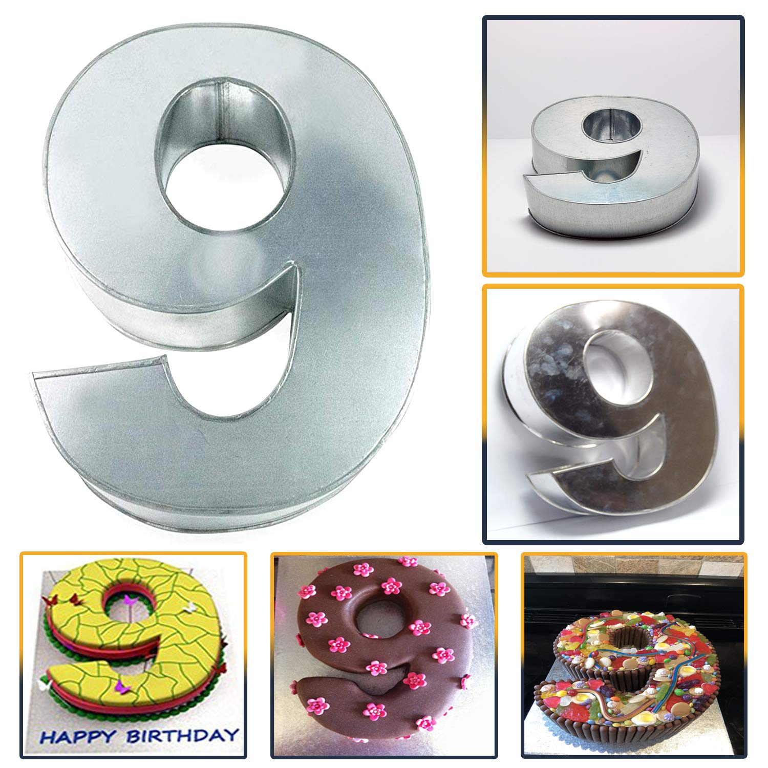 AmeriTins® Small Number Nine Shape Cake Pans L10 - W8 - H2.5