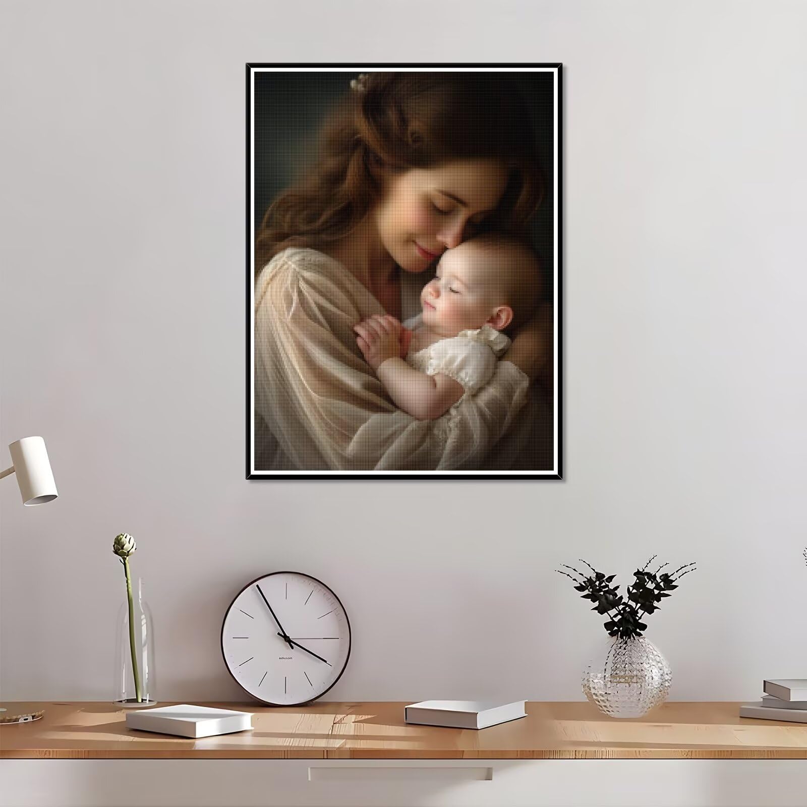 Diamond Painting Personalizzato, 5D DIY Diamond Painting Kit Completo Personalizzato, Kit per Pittura Diamante Personalizzati Con Foto, Mosaico Personalizzata Regalo per Arte Domestica 60x60cm L-251