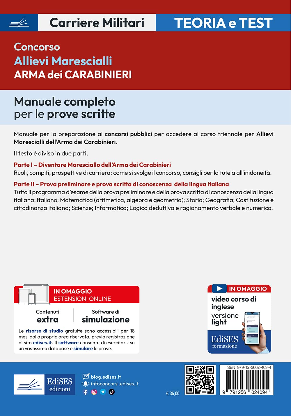 Concorso Allievi Marescialli Arma dei Carabinieri. Manuale completo per le prove scritte. Con software di simulazione
