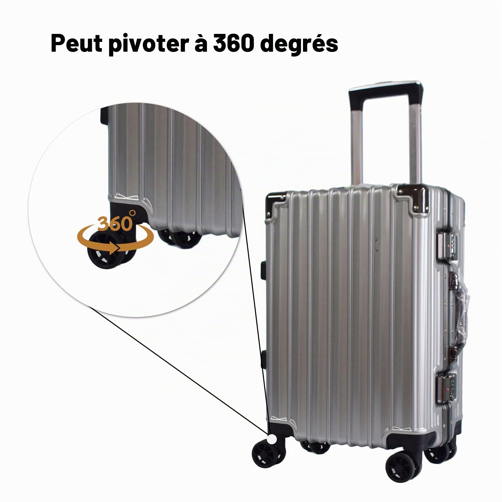 9.5x9.2x5cm Black Plastic Left & Right Bricolage bagage pivotant roulettes avec 4 trous