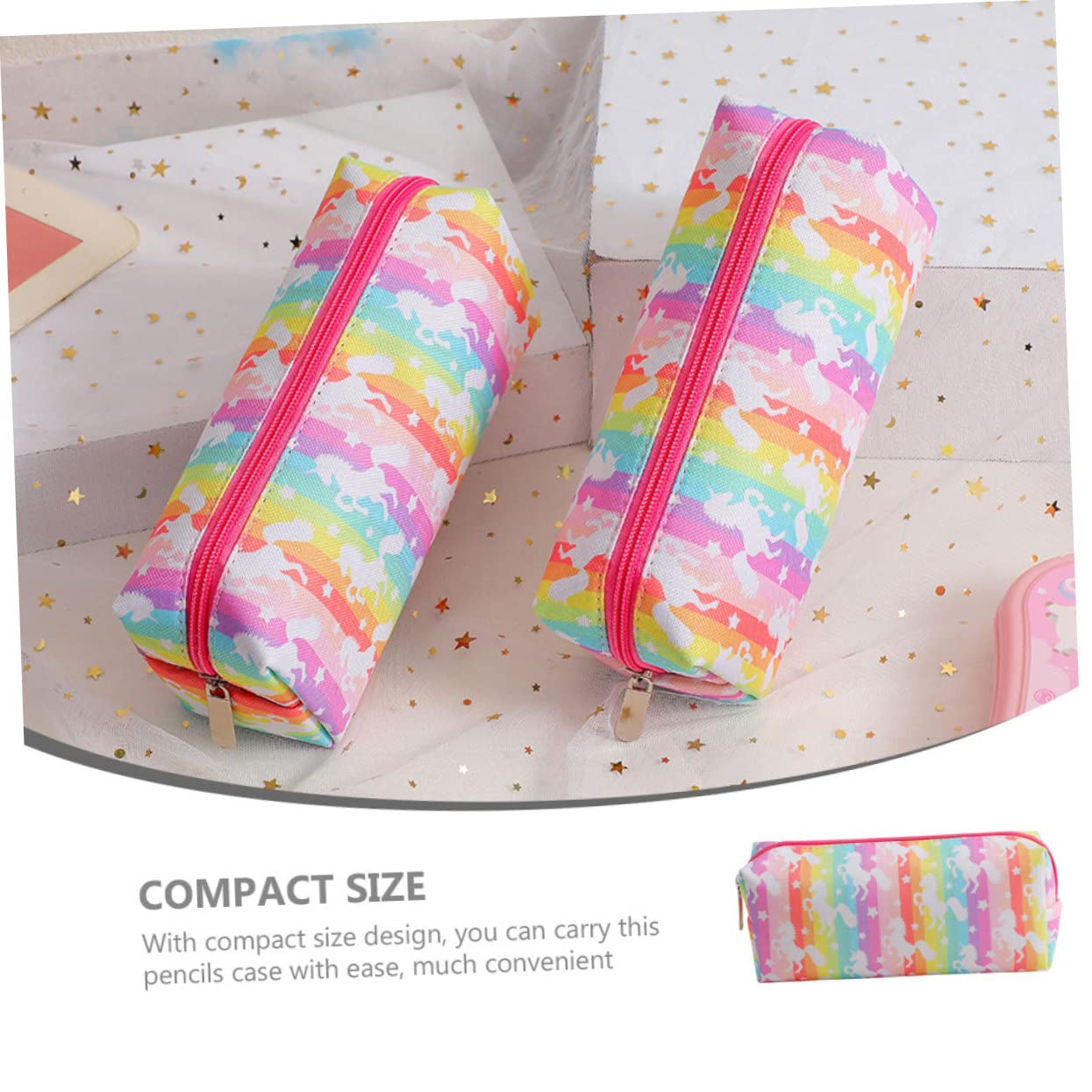 Ciieeo 5piezas Bolsa De Lápices Infantil Diseño De Unicornio Estuche De Cartón Grande y Práctico para Material Escolar y Cosméticos