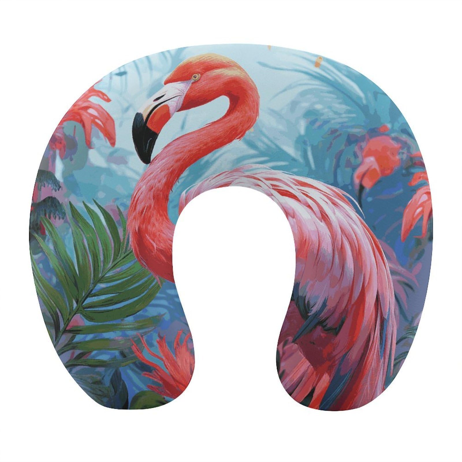 FekiLoot Painted Flamingo Travel Pillow,U Shaped Office Napping Pillow Support Neck and Head Comfortable Travel Neck Pillow U Shape Sleeping Essentials for Long Haul Flights