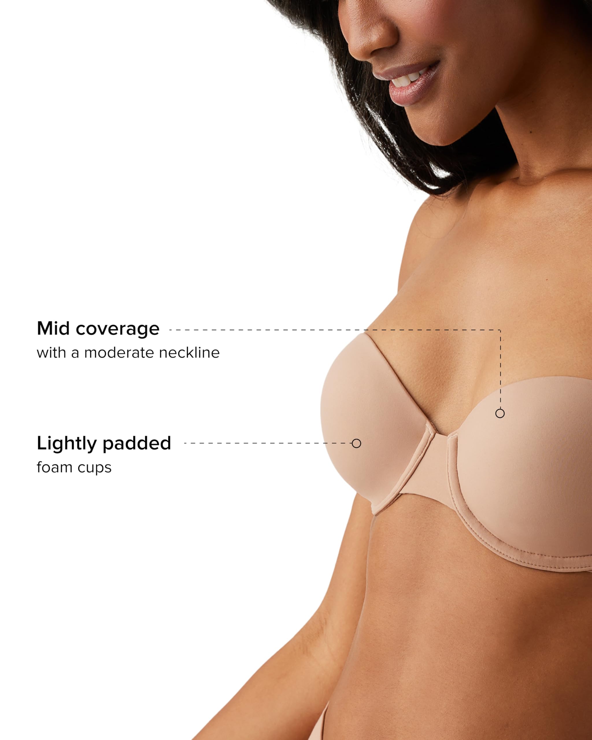 Wacoal Sujetador Sin Tirantes Comfort First, Opaco para Mujer