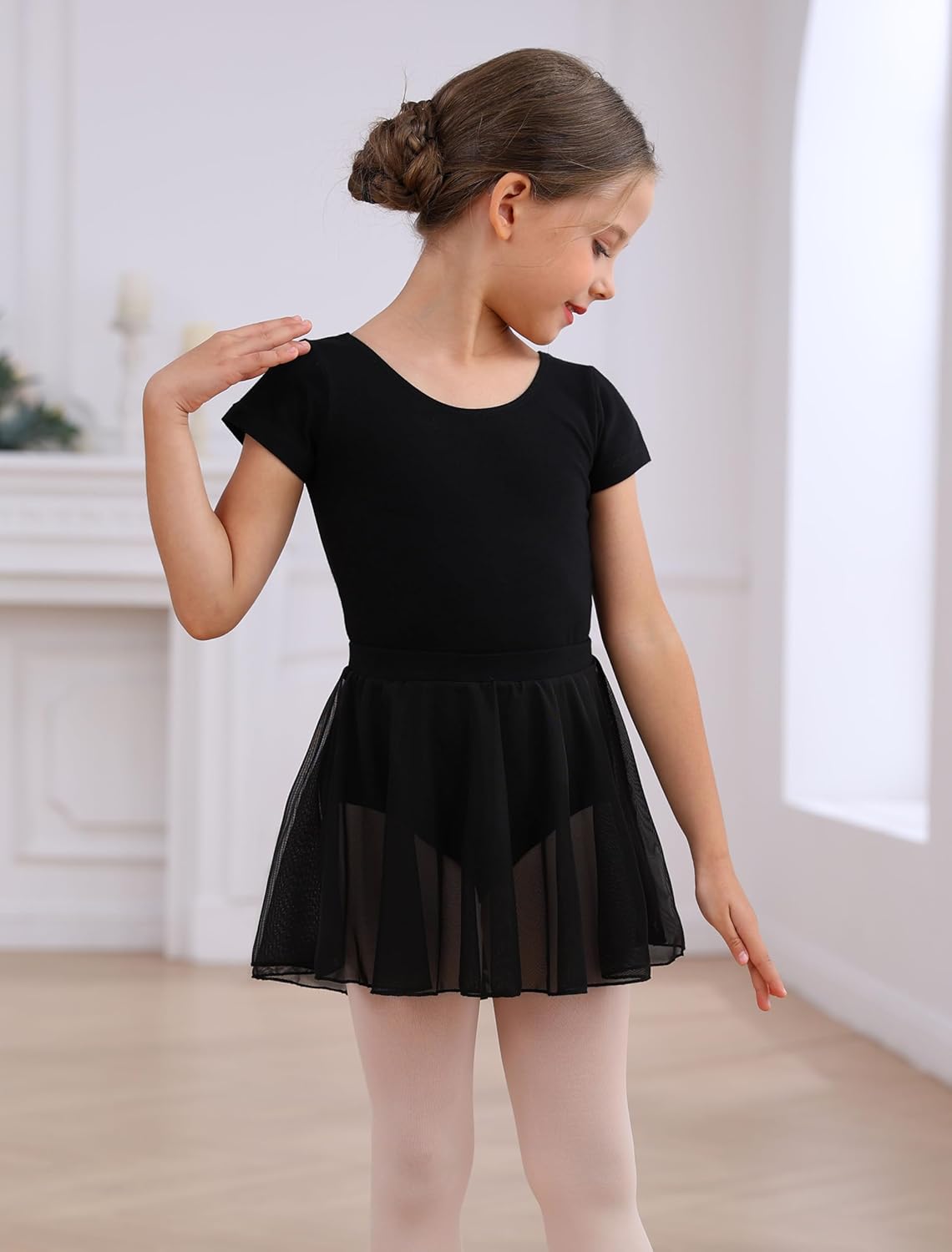Ballet Leotards Skirt and Tights Combo for Girls Toddler Dance Classical Gymnastics Leotard Dresses Tutu - Image 4