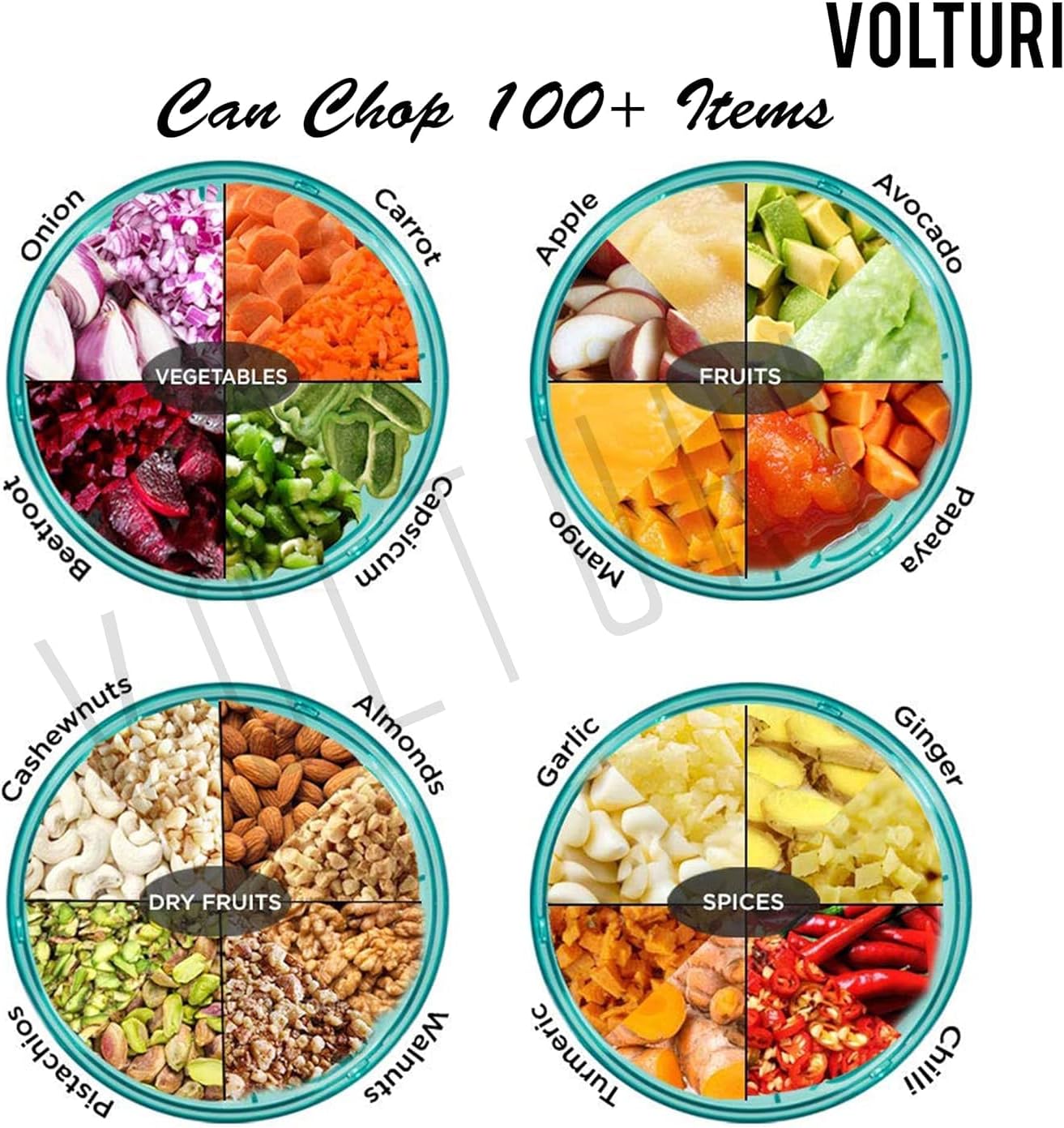 Chopper for Kitchen Use, Push Chopper with 3 Blades, Vegetable Chopper Kitchen Accessories Items for Home Cutting Vegetables, Onion, Ginger, Garlic, Salad, Tomato, Potato