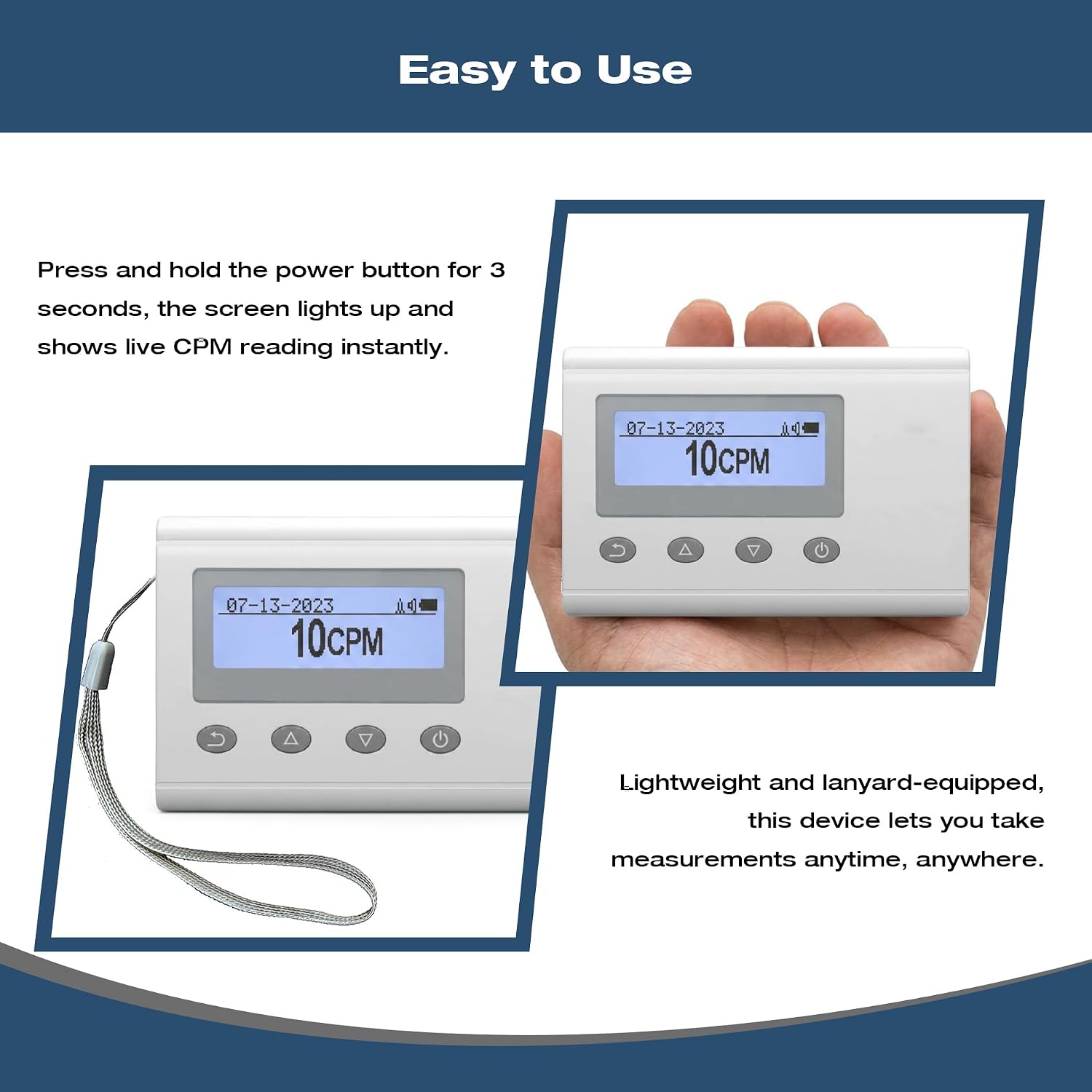330S Digital Geiger Counter Nuclear Radiation Detector, Rechargeable, Real-Time Data Logging, Dose Meter and CPM Modes, Graph Display, Portable Monitor