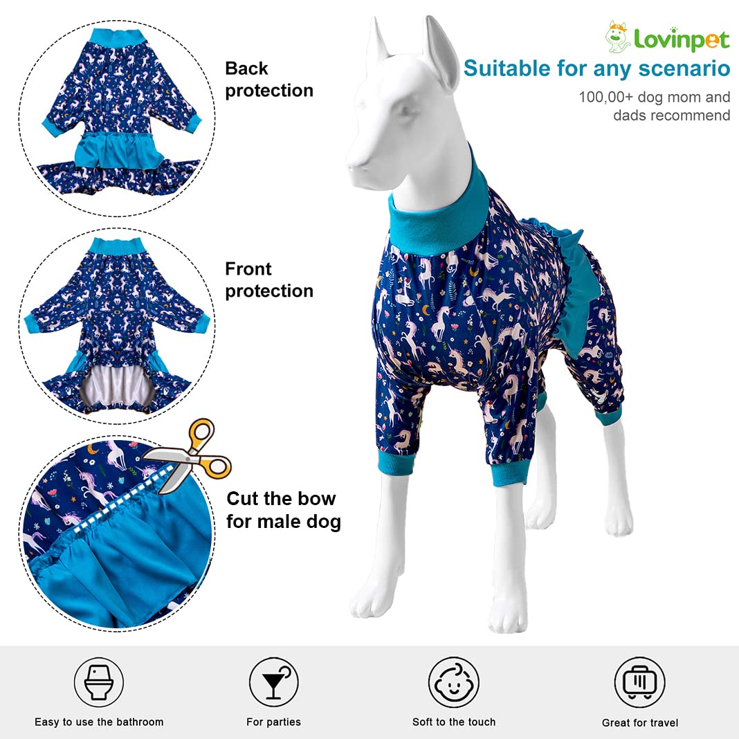 LovinPet Hunde Schlafanzug Einhorn Design – Operationserholung & Wärmeschutz
