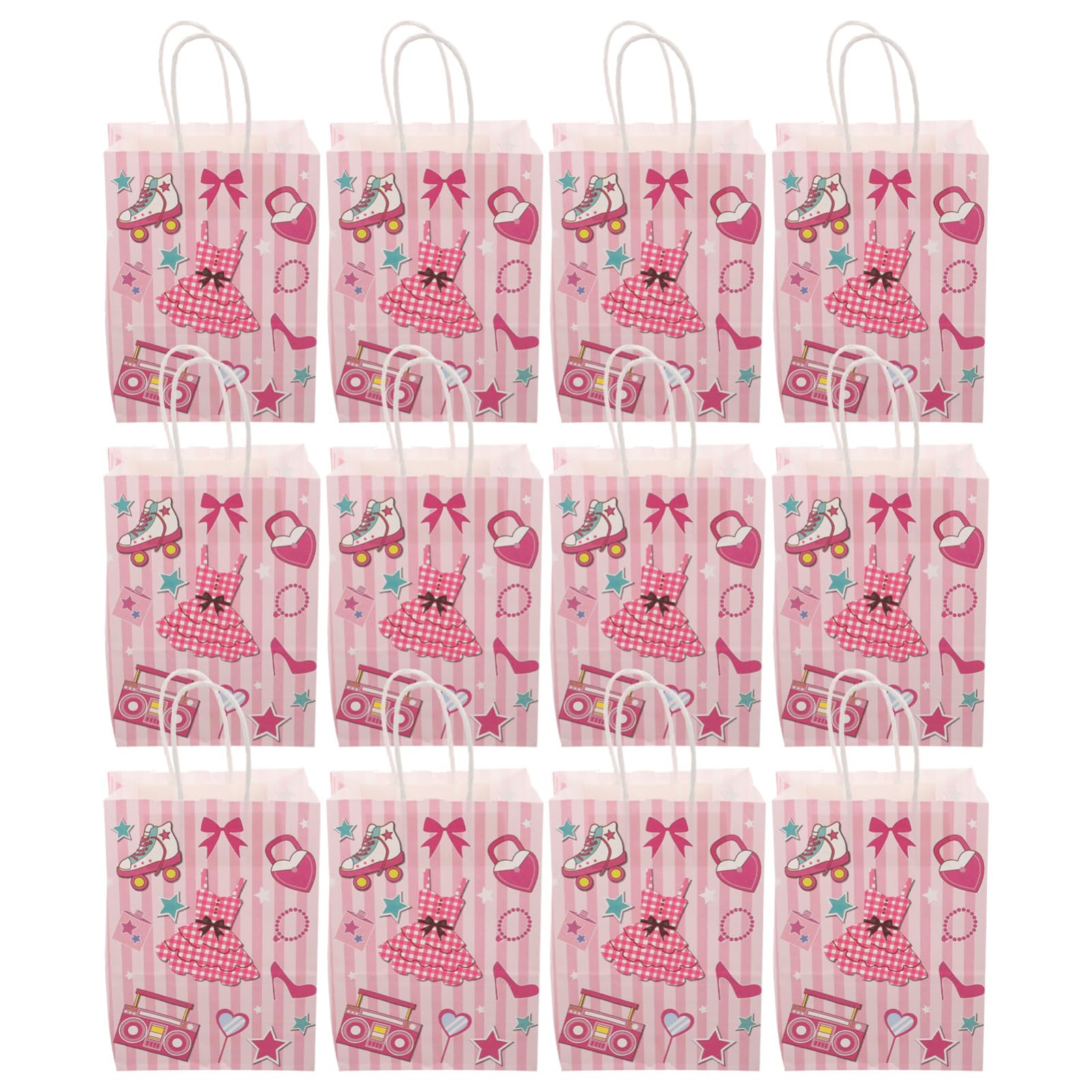 Beavorty 4 Juegos Bolsa De Papel Para Recuerdos De Fiesta Bolsas De Papel Favor Polos Bolsosde Fiesta Bolsas De Cotillon Mini De De Medianas Rosa 12 Uds * 4