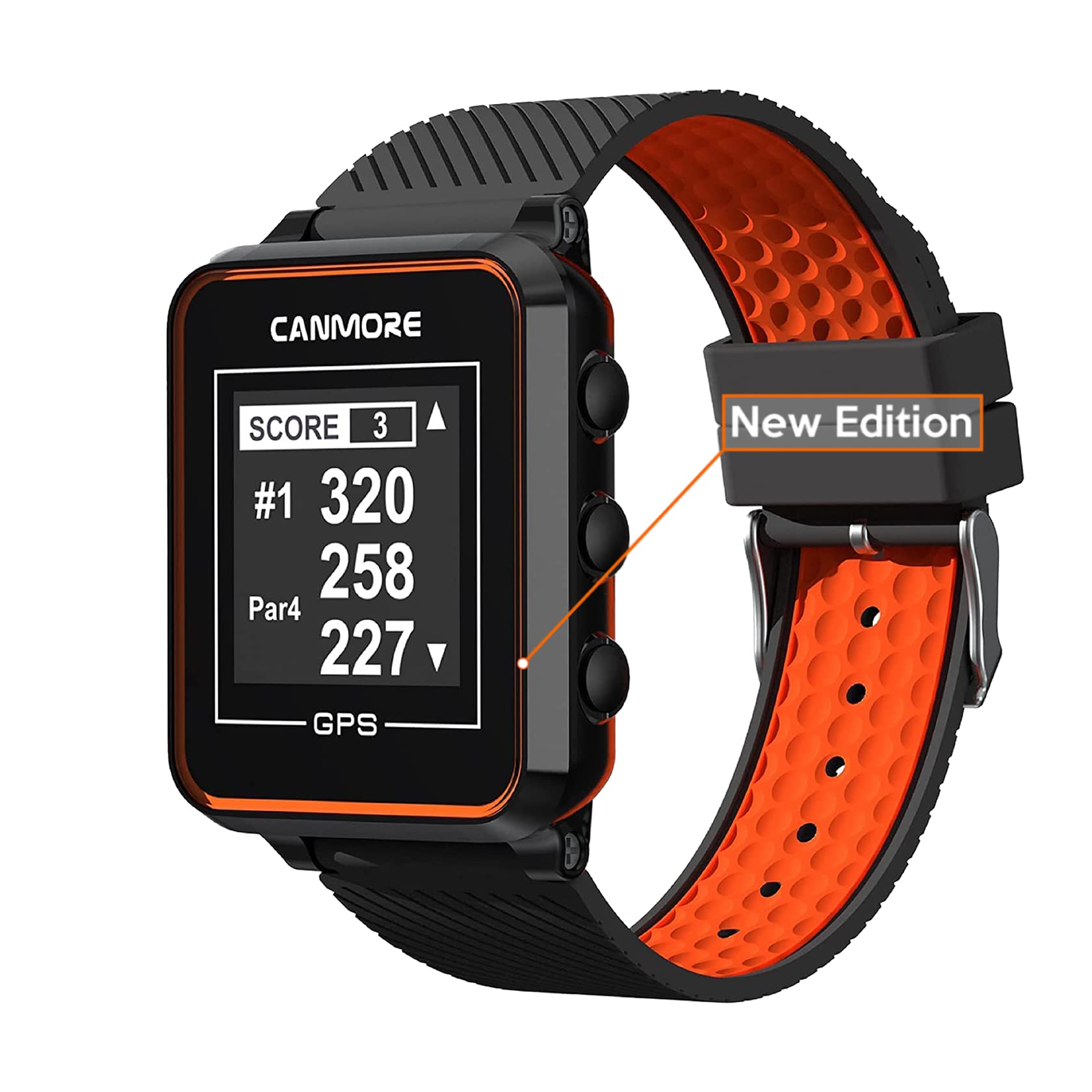 CANMORE TW356 Golf GPS Watch for Men and Women, Free Update 41,000+ Preloaded Courses Worldwide, High Contrast LCD Display, Upgrade IC Chip, Lightweight Essential Accessory for Golfers, Orange