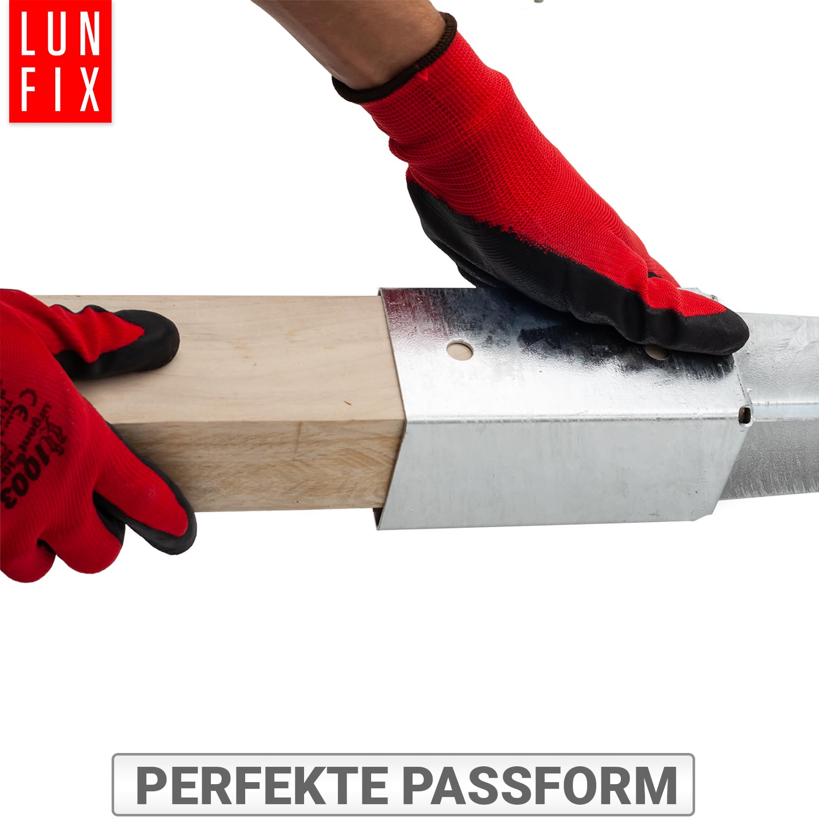 Soporte de Poste para Madera 100x100 mm, Acero Galvanizado, Punta de Anclaje al Suelo 750mm, Espesor 1.8 mm, Base Metálica para Valla Jardín, Fijación Poste Cuadrado Exterior, Lun Fix