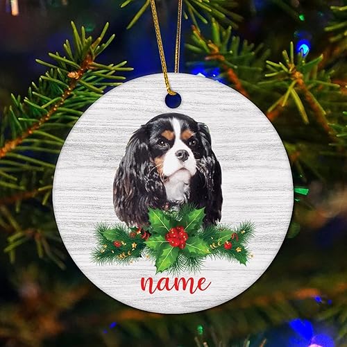 Miniatura 3 de Custom Dog Keepsake Xmas Tree Hanging Bauble Chow Chow Red Ceramic Round Pet Memorial Ornament 3-Inch Dog Lover Gift for Dog Mom, Dog Dad Dog, Dog