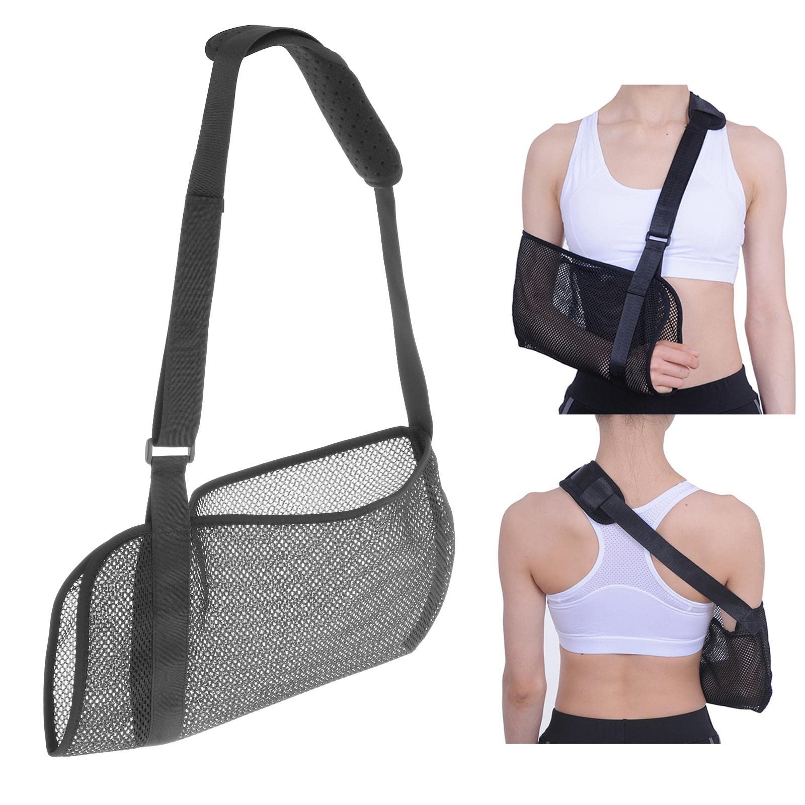 Eslinga de malla para el hombro, ajustable, ligera, cómoda, para el hombro, para inmovilizar el brazo, transpirable, estabilizador del hombro derecho izquierdo, soporte para brazo lesionado,