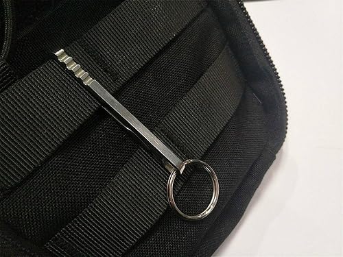 Miniatura 6 de 2 llaveros de acero inoxidable con hebilla colgante, herramienta portátil EDC Quickdraw