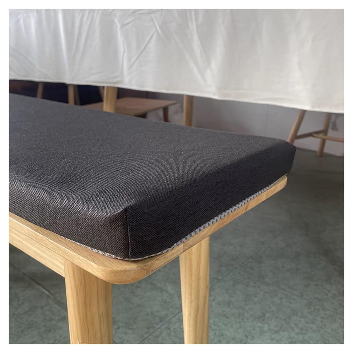 moismk Bench Cushion Outdoor 120cm/150cm/100cm x 40cm, Seat Cushions for Indoor Furniture Non-Slip Washable Bench Cushions Cover, 45D High-Resilience Upholstery Foam Cushion(Black,100x30cm/39x12in)