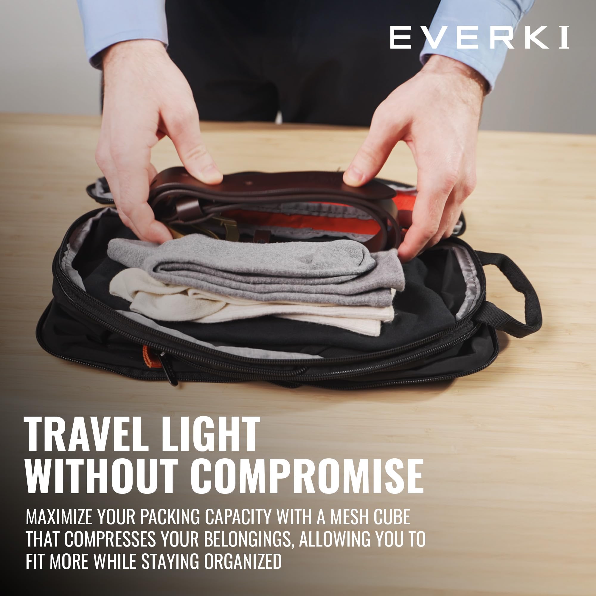 Everki Kompressions-Verpackungswürfel – leichte komprimierbare Netz-Verpackungswürfel für Reisen, langlebiger und komprimierter Reise-Organizer für Gepäck, Rucksack und Koffer