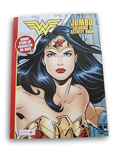 Wonder Woman - Libro para colorear y actividades con personaje de pie en la contraportada, 80 páginas