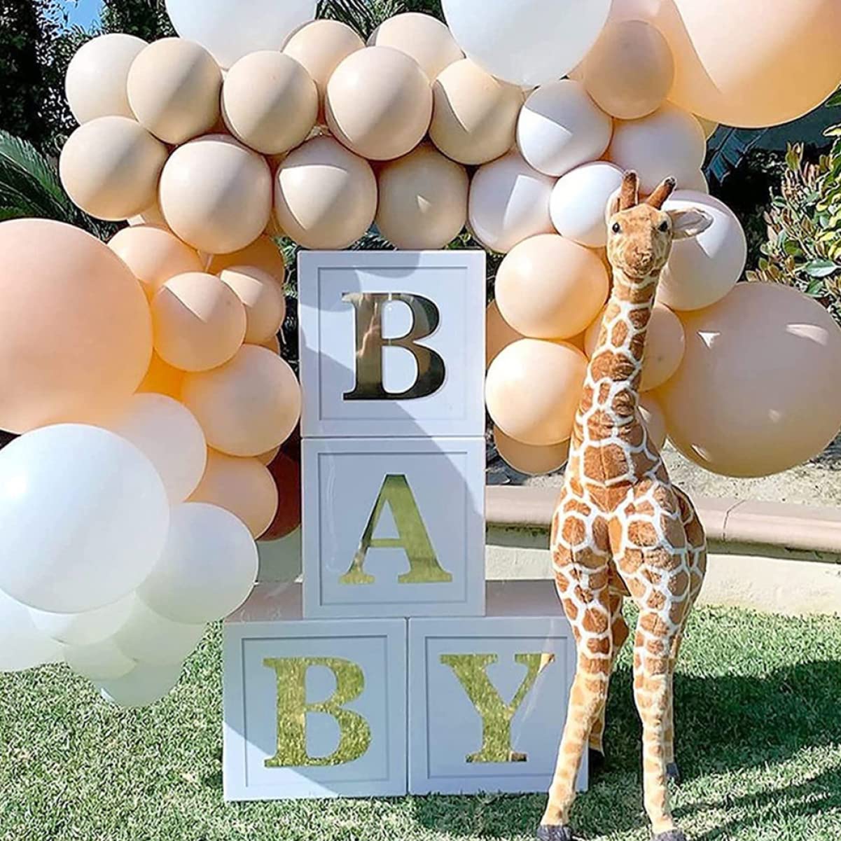 ULTECHNOVO Coffrets pour Shower Décorations pour Shower Garçon Boîtes à Ballons pour Garçon Fille avec Lettres Bloc pour Fille