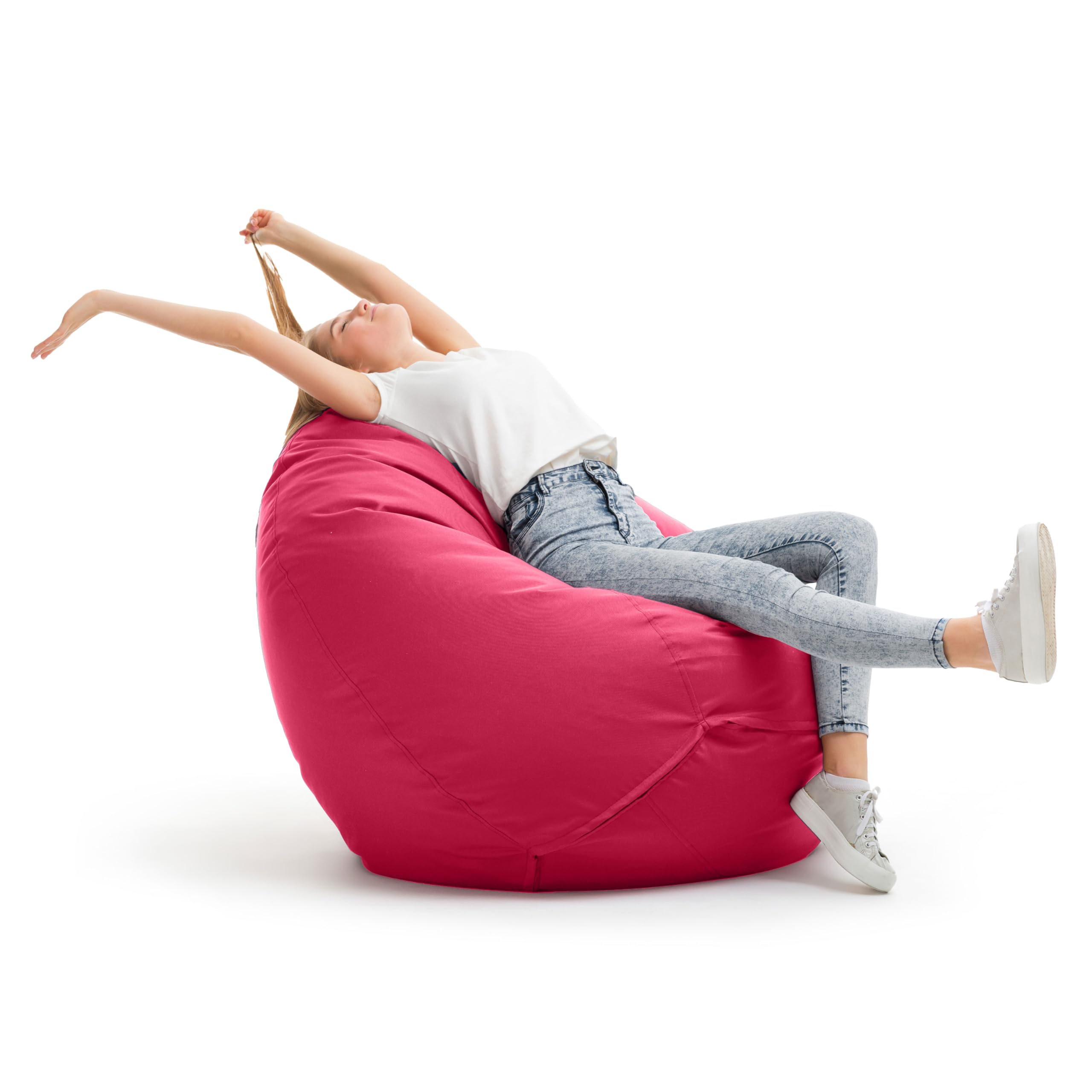 Pouf Bruni Classico M Bordeaux - Pouf Poire Confortable Pour Jouer Et Lire, Housse Amovible Lavable, Perles Polystyrène Qualité Alimentaire - Fabriqué En Allemagne