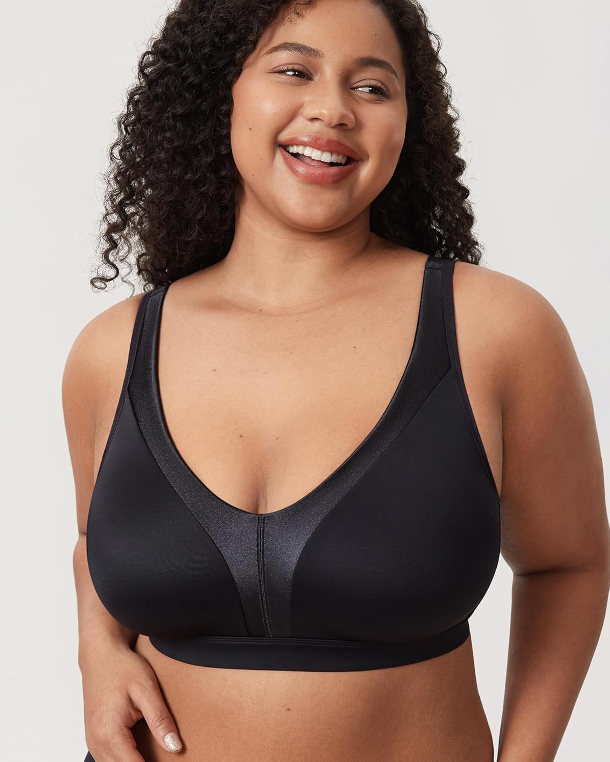 DELIMIRA Women's Wireless Bras Plus Size Full Coverage Smooth Seamless Comfortable Unlined Bra - Image 5