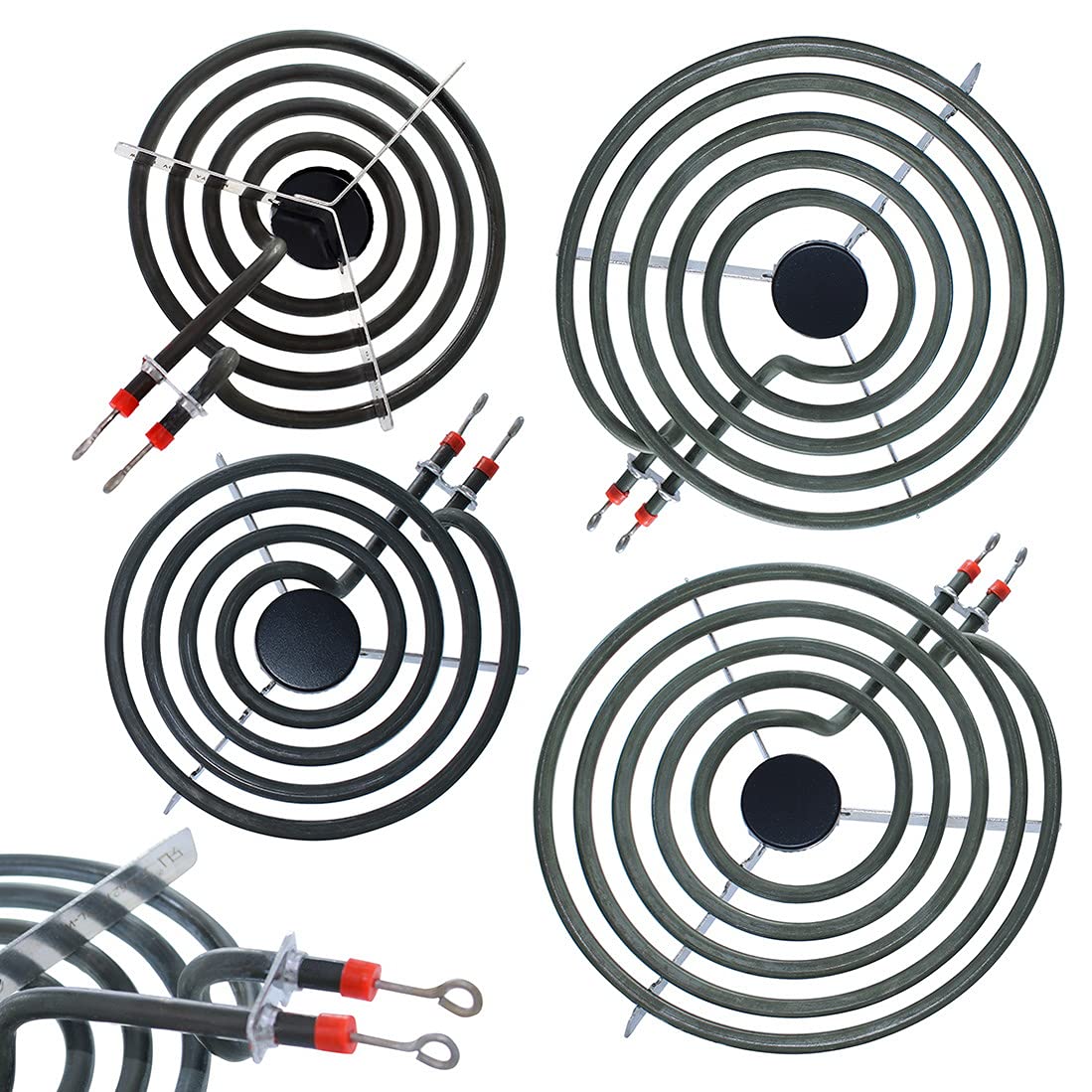 MP22YA Electric Stove Burners Element Unit Set - 2 pcs MP15YA 6" and 2 pcs MP21YA 8" Replacement Fit for KitchenAid Fit for Whirlpool Fit for Maytag Fit for Kenmore Electric Range Stove Burner