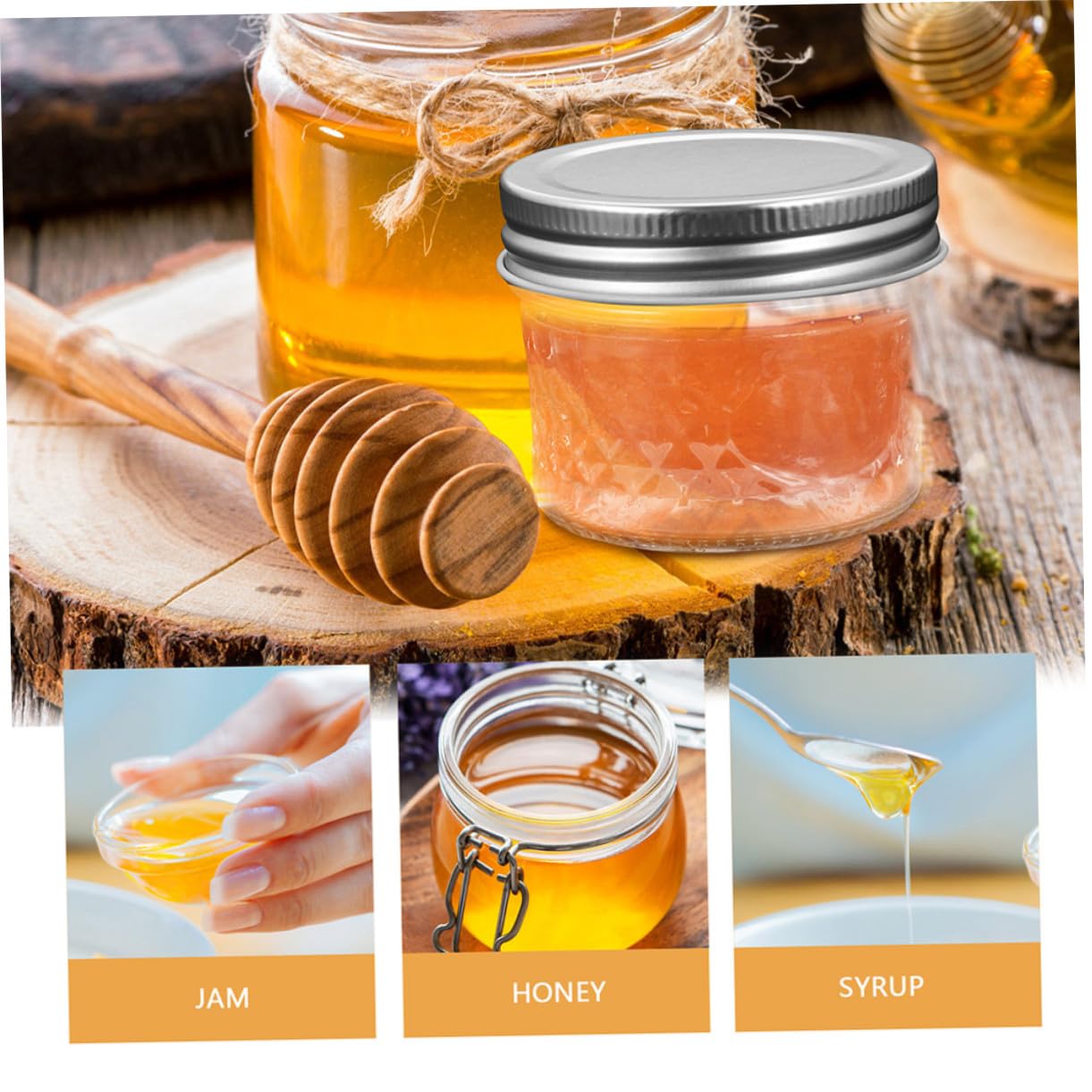 Teiliges Marmeladenglas mit Luftdichten Schraubdeckeln Lebensmittelechte Einmachgläser für Honig Konfitüre und Gewürze Große Öffnung Transparentes Glas zur Einfachen