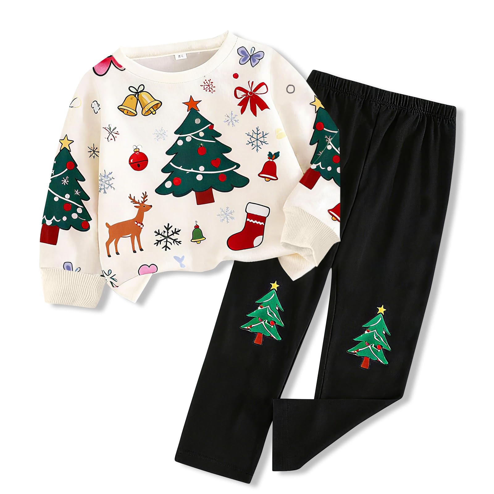 Toddler Girl Clothes Floral Printed Sweatshirt Pants 2Pcs Fall Outfits for Little Girls Clothing Set Size 3-7 Years