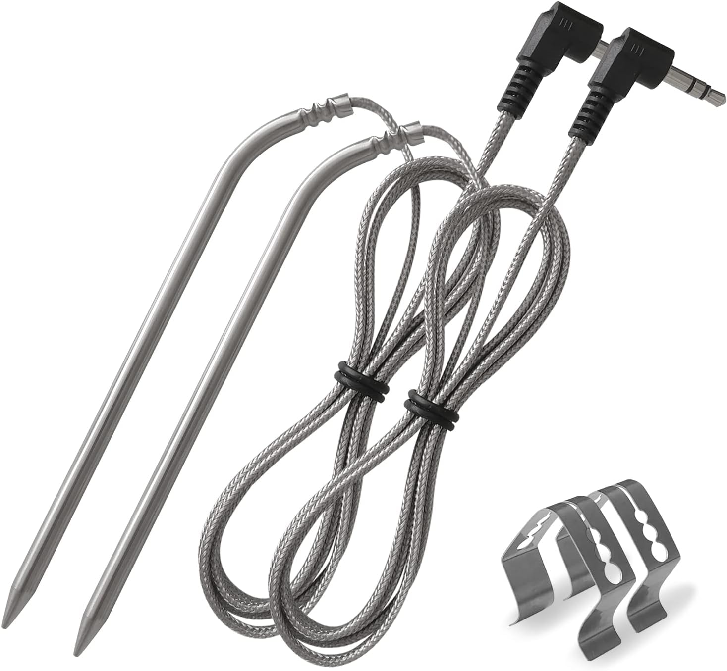 2 Pack High Temperature Meat Probe, Compatible with Camp Chef Wood Pellet Grills, Comes with 2pc BBQ Clip, Replace Stainless Steel Accessories