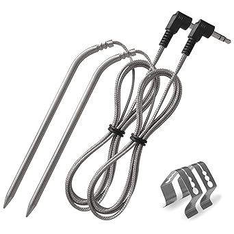 2 Pack Meat Probe, Replacement for Camp Chef Pellet Grills, with 2pc Probe Clip