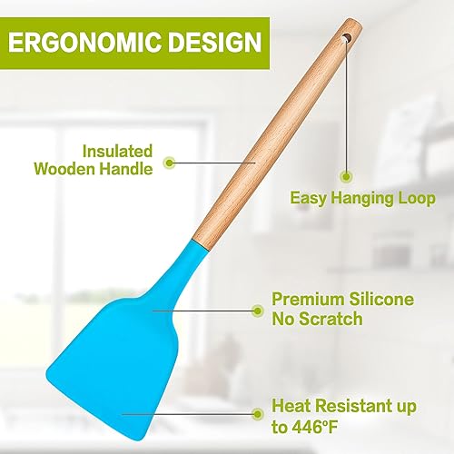 Miniatura 2 de LIANYU Juego de utensilios de cocina de silicona de 30 piezas con soporte, juego de utensilios de cocina resistentes al calor, herramientas de