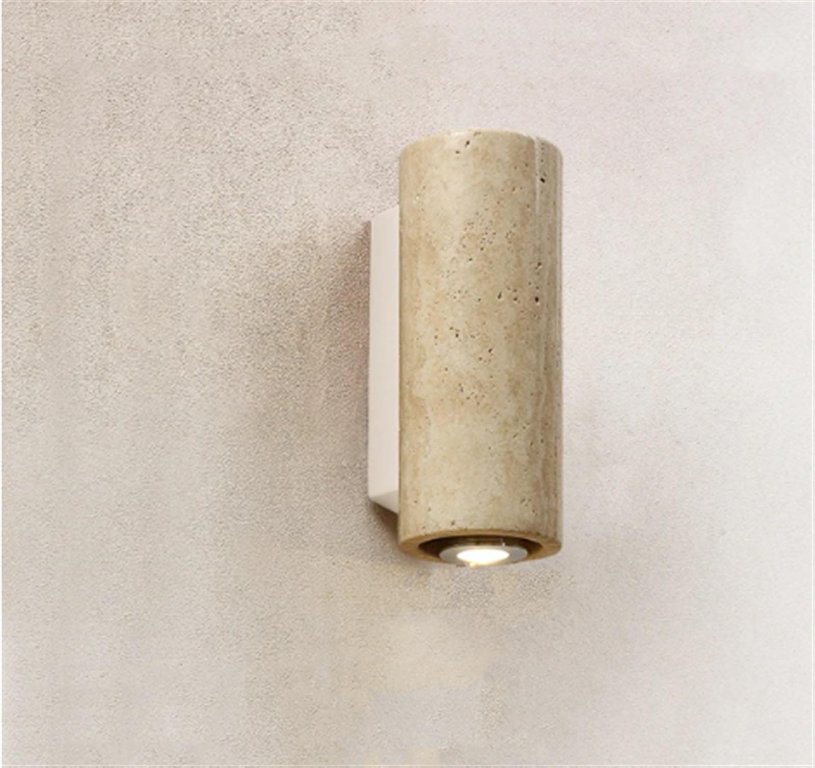 VDOQTLJT Wall Light Yellow Travertine Stone Japanese Style Wabi-sabi Lights Retro Outdoor Sconces Bedroom Dinning Room Lamp Battery(A)