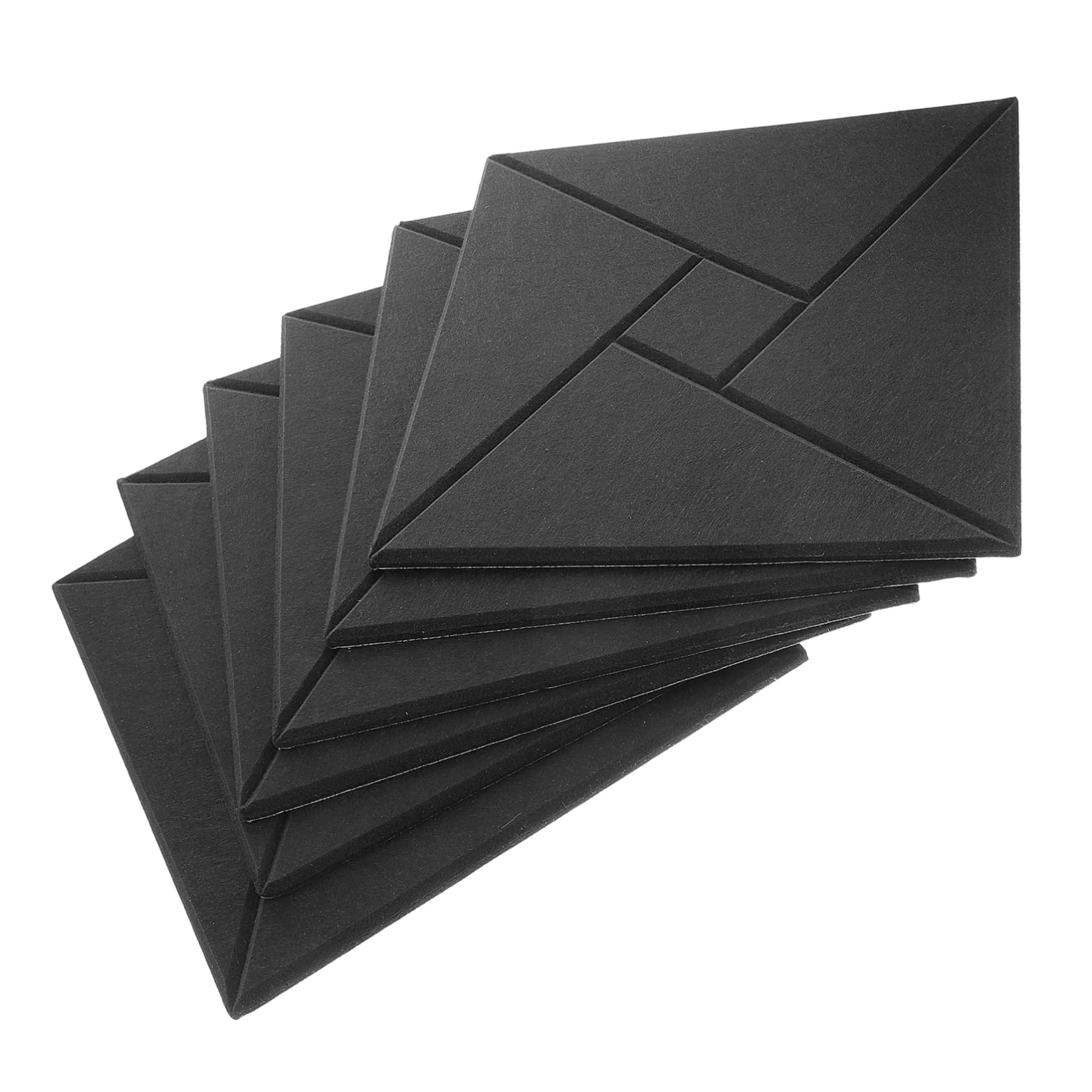 Panneau Acoustique Auto Adhésif Noir 6 Pièces en Fibre de Polyester