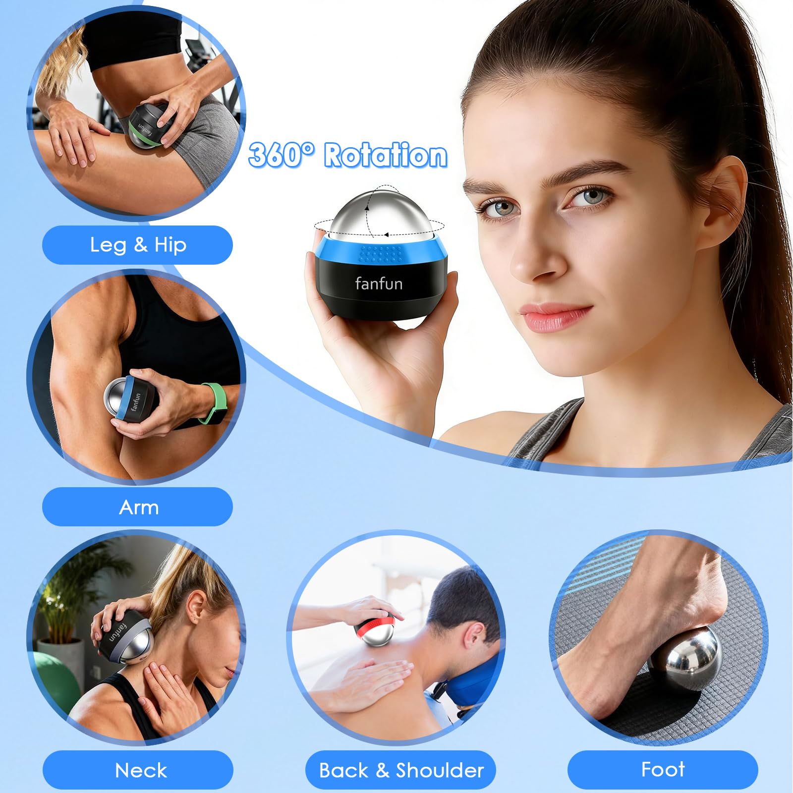 Cryosphere Balle De Massage à Froid – Balle De Massage Pour Soulager Le Froid Et La Chaleur, Relâchement Myofascial, Thérapie Des Points De Déclenchement, Mœuds Musculaires Masseur (Noir & Bleu)