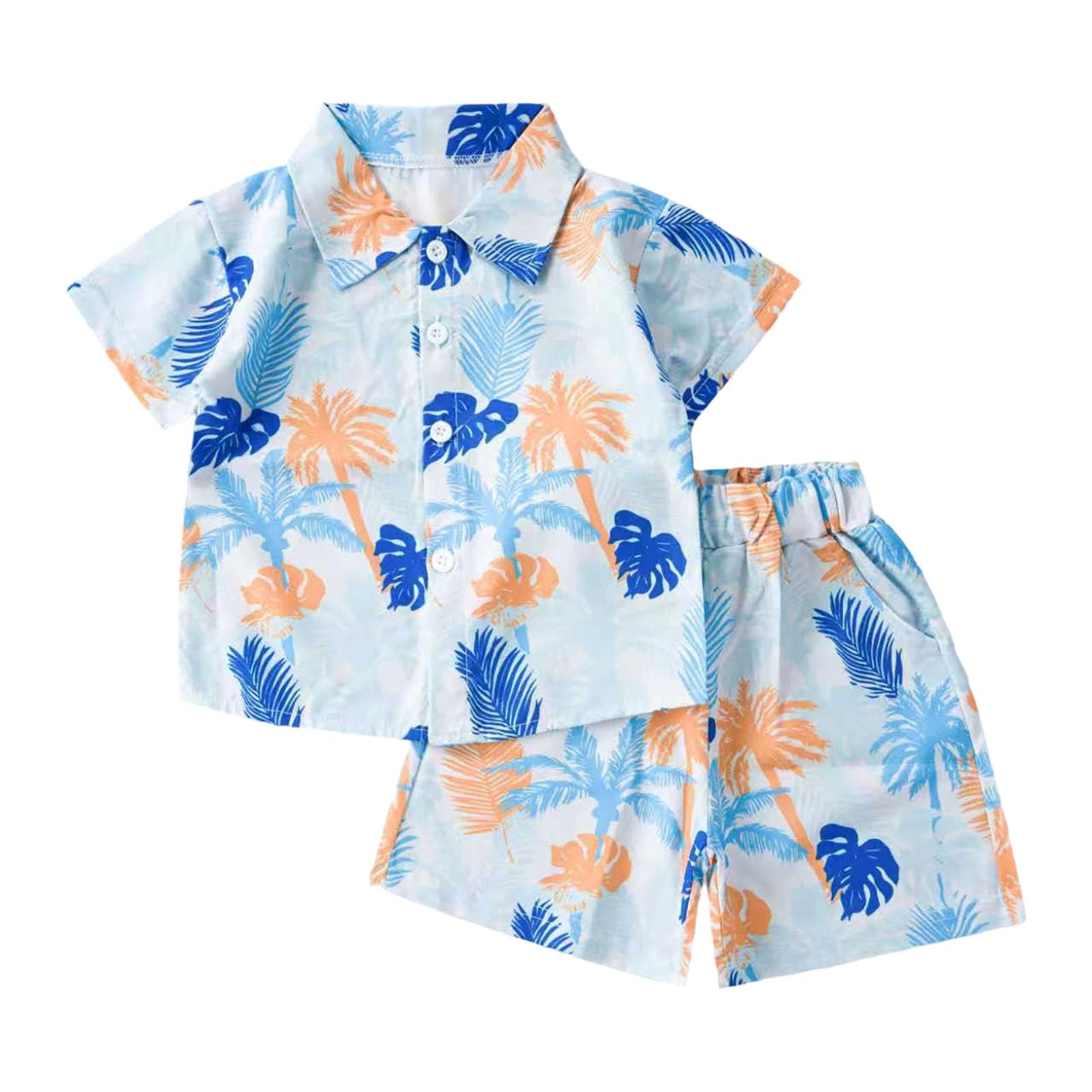 Generico Bambini, Estivo Per : Camicia A Maniche Corte E Pantaloncini Casual, Abbigliamento Da Spiaggia Comodo Per, Confortevole Per Tutta La Stagione